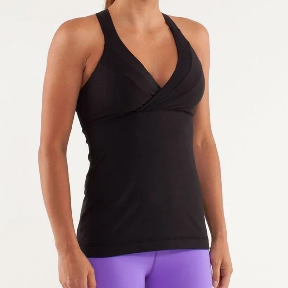 Lululemon Deep Breath Black Tank, Size 6 - Picture 4 of 8